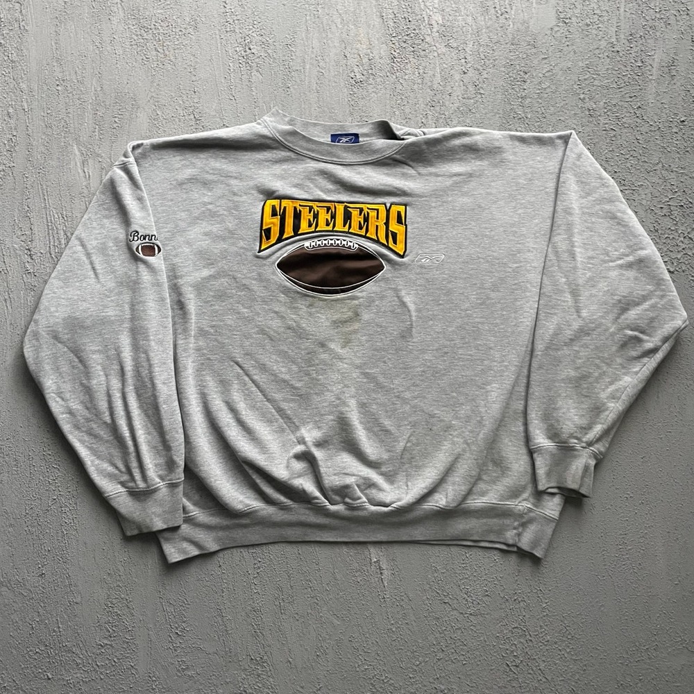 Vintage Pittsburgh Steelers Sweatshirt Mens 3XL Gray 2000s Reebok